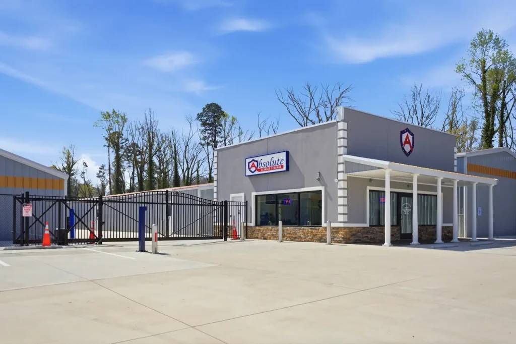 Exterior of Absolute Climate Storage facility with gated entrance