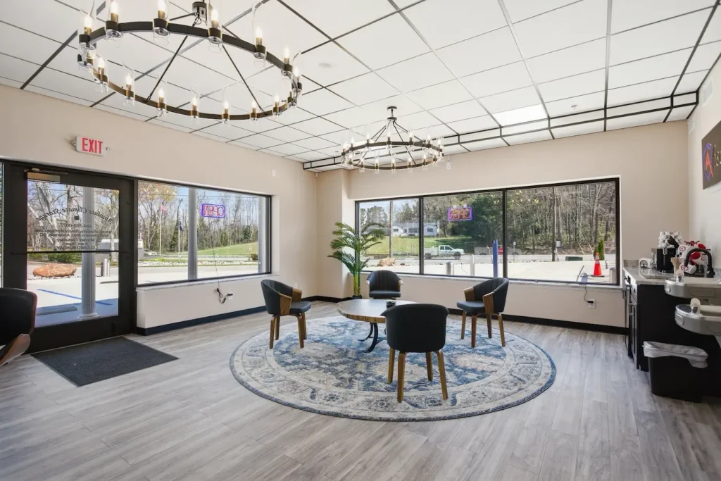 Absolute Climate Storage lobby with chairs and large windows